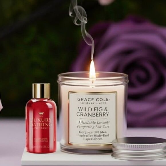 Grace & Cole Wild Fig & Cranberry Indulgence Minis -Little Luxuries Gift Set - Picture 3 of 9